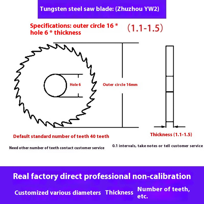 1142-Tungsten steel saw blade milling cutter ebony circular saw blade integral tungsten carbide saw blade outer diameter 20/30/40/60/80/100 Shandong Denso Pricision Tools Co.,Ltd.